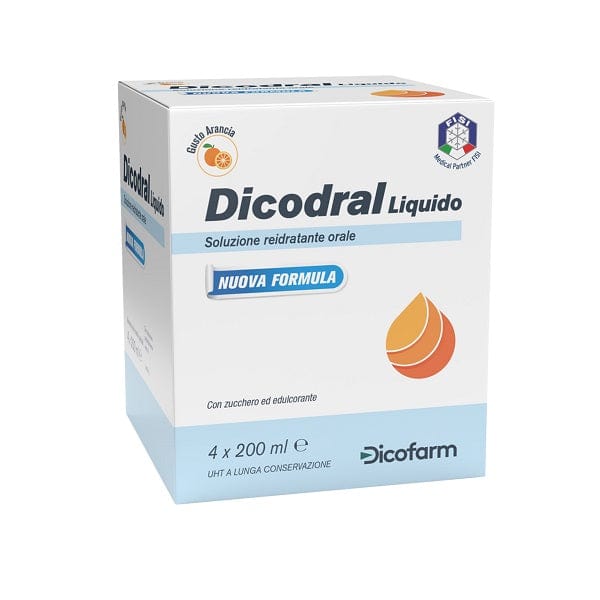 Dicodral Liquido 4 x 200 ml Gusto Arancia Online Sale